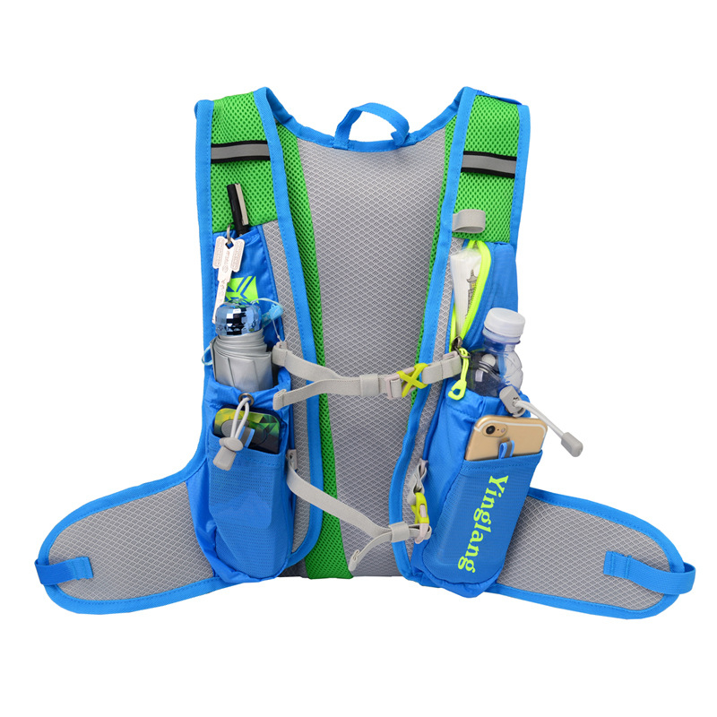 Szabadban használható ultrakönnyű hátizsák-vest Nylon anyagból, lélegző, vízálló, vállpánt légpárnás