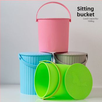 Σκαμπό-κάδο από πλαστικό με παχυσμένο καπάκι, για οικιακή χρήση (Μάρκα: Unique; Κυκλοφόρησε το 2023; Όχι εισαγόμενο)