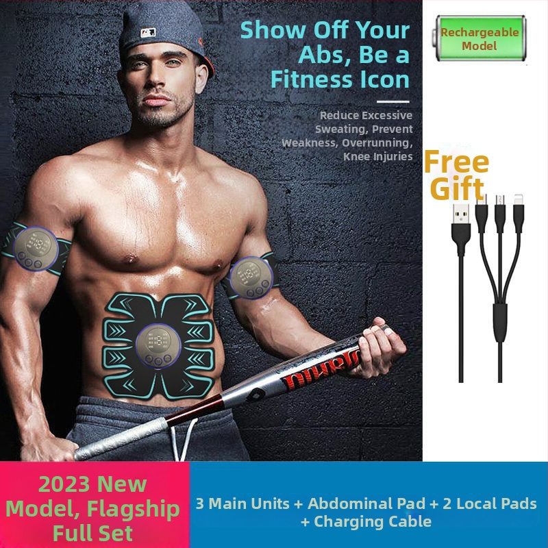 Тренажор за коремни мускули за дома с осем-пакетен дизайн, неразгъваем, марка Unique, за семейна употреба