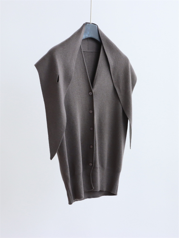 Pletena vesta od vune u smjesi, V-dekolte, jednostruko kopčanje, bez rukava, elegantan gradski stil za odlazak na posao