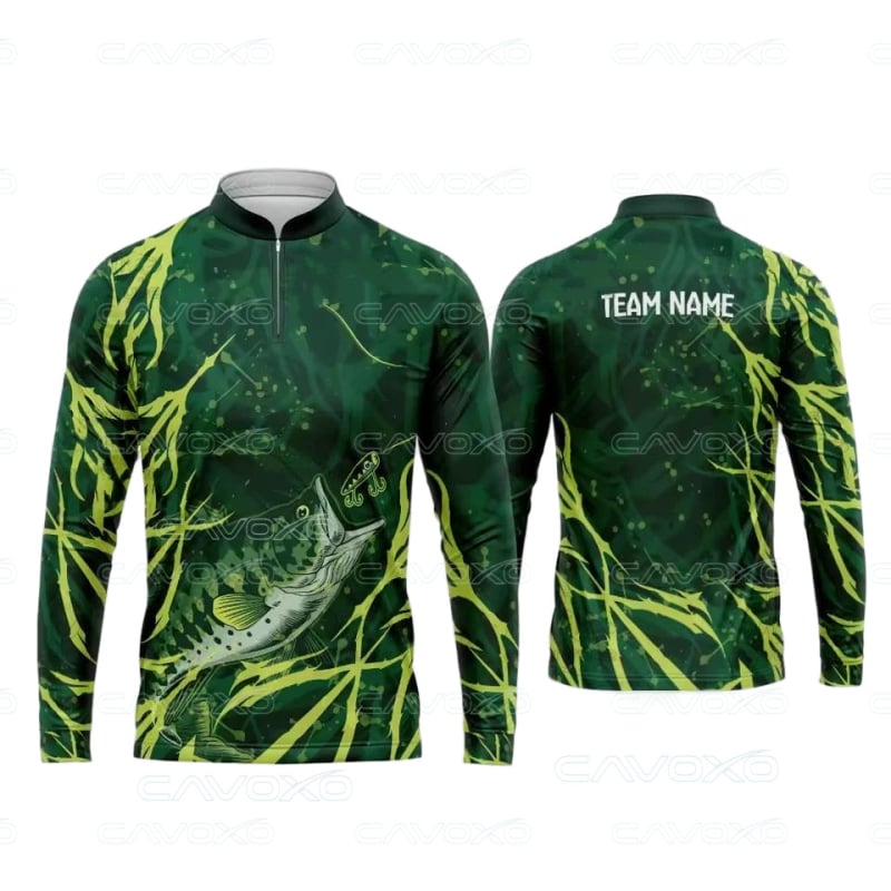 Senlanda Makšķerēšanas apģērbs ar 3D apdruku, Saules aizsardzība, Stāvošs apkaklis, Pusslēdzējs, Makšķerēšanai ar lūrēm un jūras makšķerēšanai, Poliesters, 1 kabata