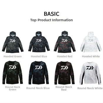 DAIWA makšķerēšanas top Ice Silk ar saules aizsardzību, universāls, ātri žūst, elpojošs