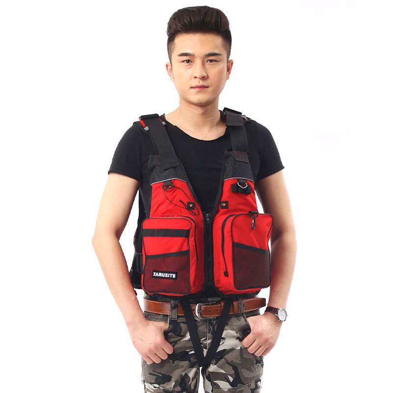 Glābšanas veste jūras zvejniecībai ar lielu peldspēju, Oxford audums, 5 kabatas, Pearl cotton pildījums