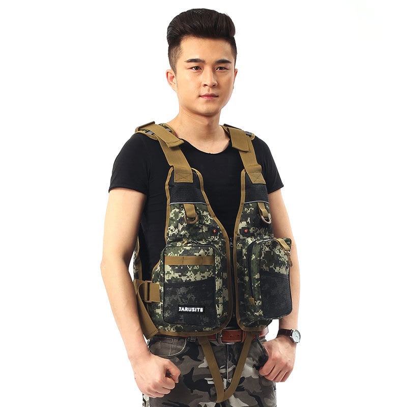 Glābšanas veste jūras zvejniecībai ar lielu peldspēju, Oxford audums, 5 kabatas, Pearl cotton pildījums