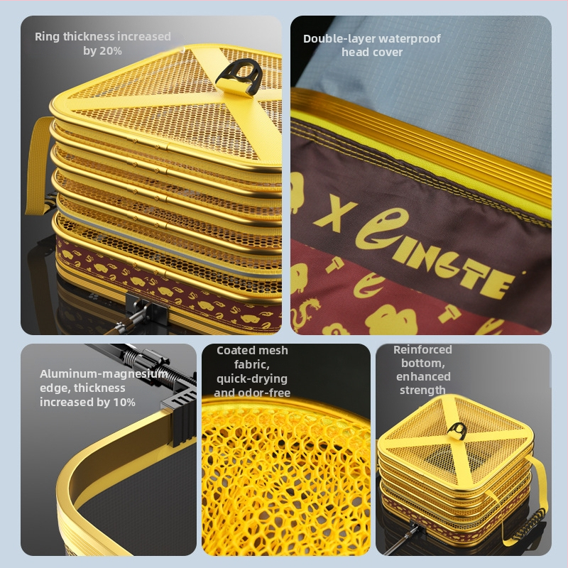 Antel rybárska ochranná sieťová taška s posilneným zinkovým zliatinom a hrubou potiahnutou sieťovinou