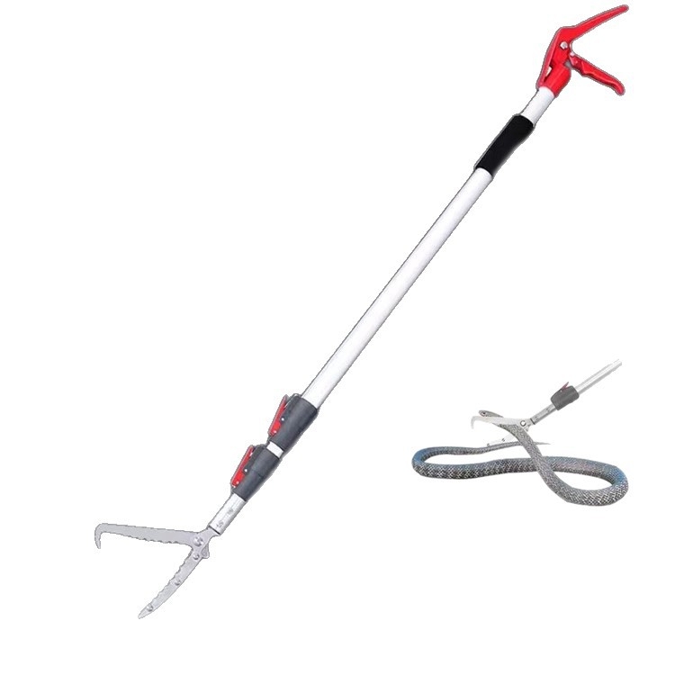 Teleskopske kliješta s kukom za zmiju, aluminijska legura, Silver Rhinoceros