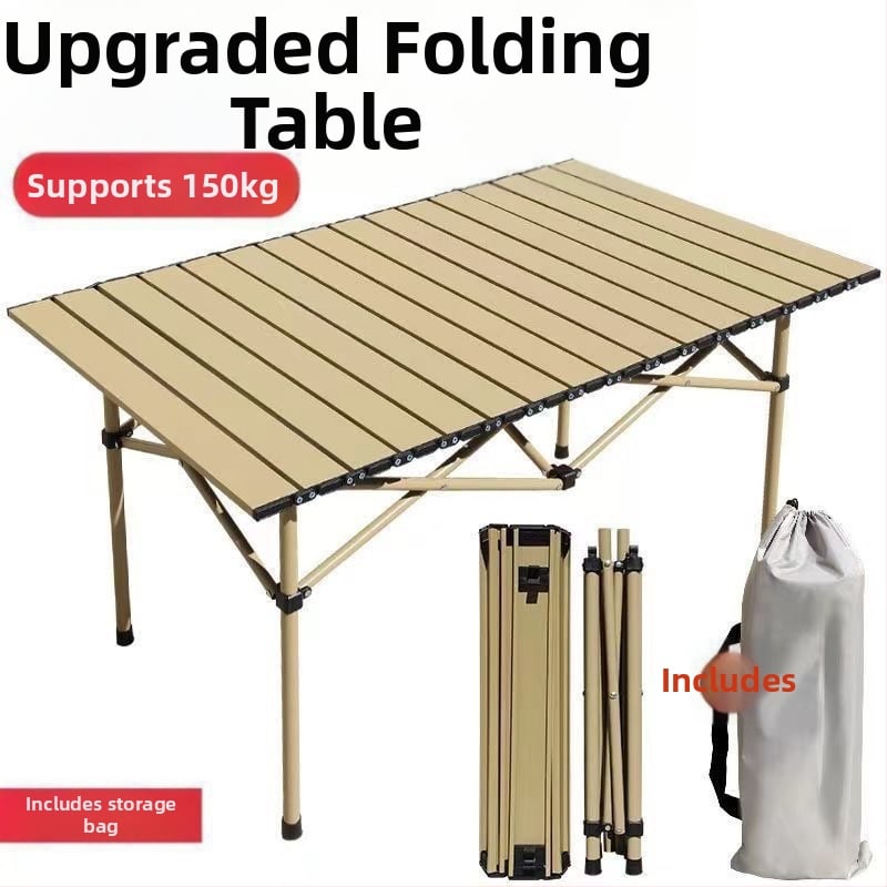 Πτυσσόμενο φορητό υπαίθριο τραπέζι για κάμπινγκ, ψάρεμα και πικ-νικ – ματ χάλυβας άνθρακα