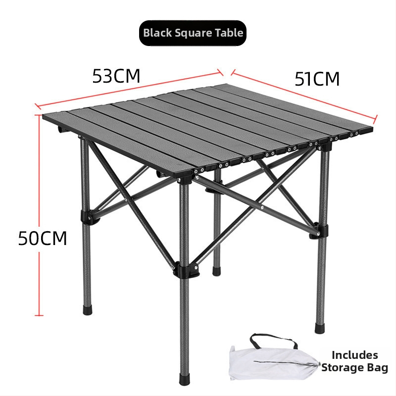 Πτυσσόμενο φορητό υπαίθριο τραπέζι για κάμπινγκ, ψάρεμα και πικ-νικ – ματ χάλυβας άνθρακα