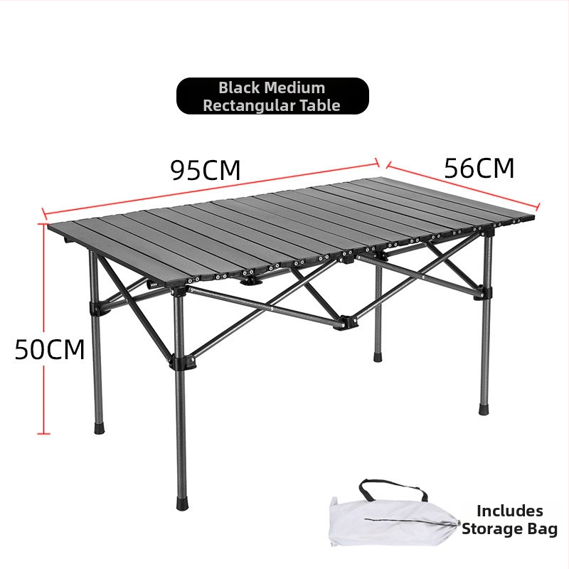 Πτυσσόμενο φορητό υπαίθριο τραπέζι για κάμπινγκ, ψάρεμα και πικ-νικ – ματ χάλυβας άνθρακα