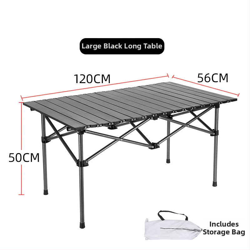 Πτυσσόμενο φορητό υπαίθριο τραπέζι για κάμπινγκ, ψάρεμα και πικ-νικ – ματ χάλυβας άνθρακα