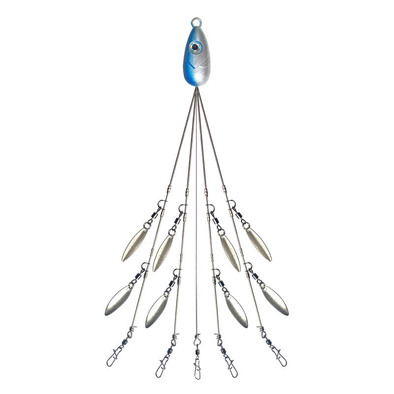 Jūras makšķerēšana: divi komplekti pa astoņām mirdzošām mīkstajām lūrēm, viltus/biomimiskas lure, ABS materiāls