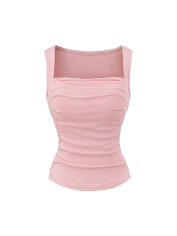 Камизолка със подплънка за бюст, квадратно деколте, тясна кройка, Rayon плат (90–95% съдържание rayon), микроеластичност