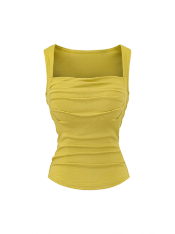 Камизолка със подплънка за бюст, квадратно деколте, тясна кройка, Rayon плат (90–95% съдържание rayon), микроеластичност