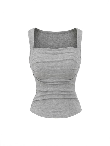 Камизолка със подплънка за бюст, квадратно деколте, тясна кройка, Rayon плат (90–95% съдържание rayon), микроеластичност