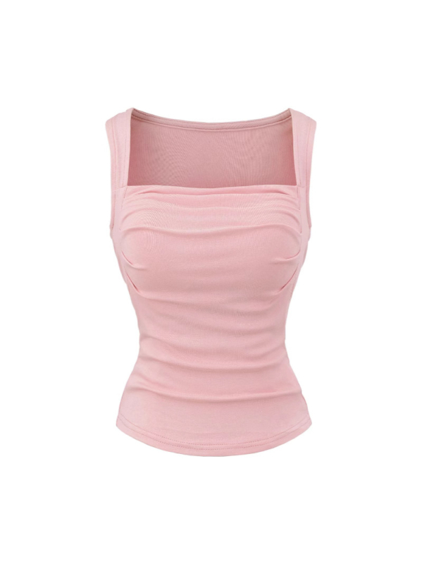Камизолка със подплънка за бюст, квадратно деколте, тясна кройка, Rayon плат (90–95% съдържание rayon), микроеластичност