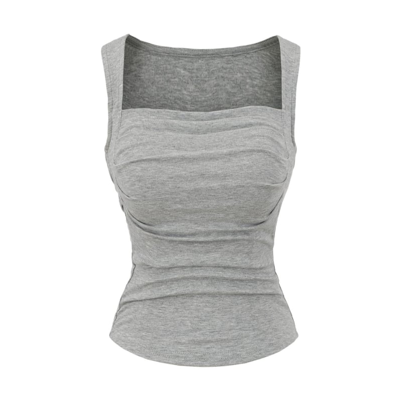 Камизолка със подплънка за бюст, квадратно деколте, тясна кройка, Rayon плат (90–95% съдържание rayon), микроеластичност