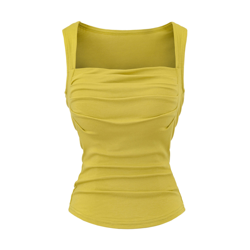 Камизолка със подплънка за бюст, квадратно деколте, тясна кройка, Rayon плат (90–95% съдържание rayon), микроеластичност