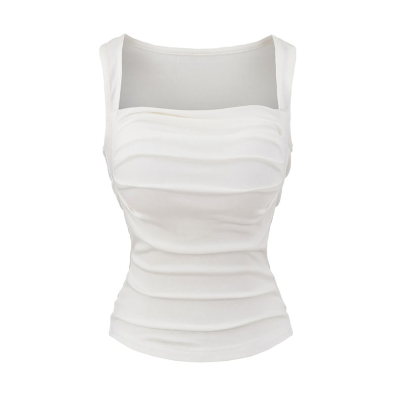 Камизолка със подплънка за бюст, квадратно деколте, тясна кройка, Rayon плат (90–95% съдържание rayon), микроеластичност