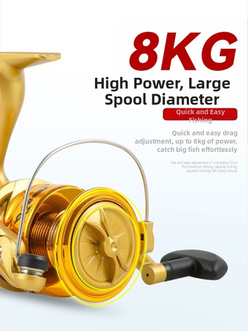 Fishmx σπίνερ ρελέ με πλήρη μεταλλική κατασκευή, εξαιρετικά ομαλή λειτουργία, ελαφριά κατασκευή, ηλεκτροπλατιωμένο κεφάλι