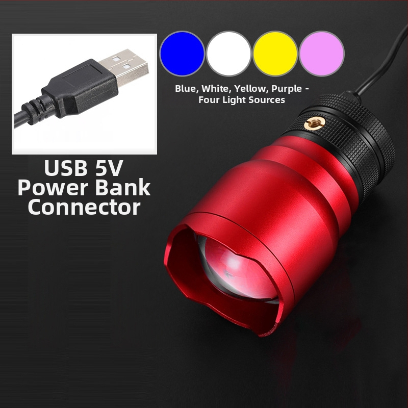 Išorinis žvejybos LED žibintas, aliuminio lydinio korpusas, 200–500 m nuotolis, kinetinės energijos tiekimas, Fisherman's Treasure