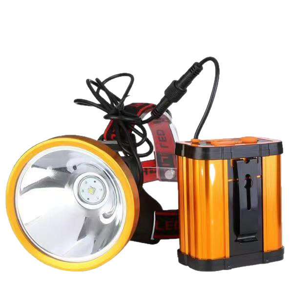 Lampa frontală pentru pescuit de noapte, LED reîncărcabil P90, 12V curent constant, 50W, 1200mAh, rază peste 500 m, impermeabilă