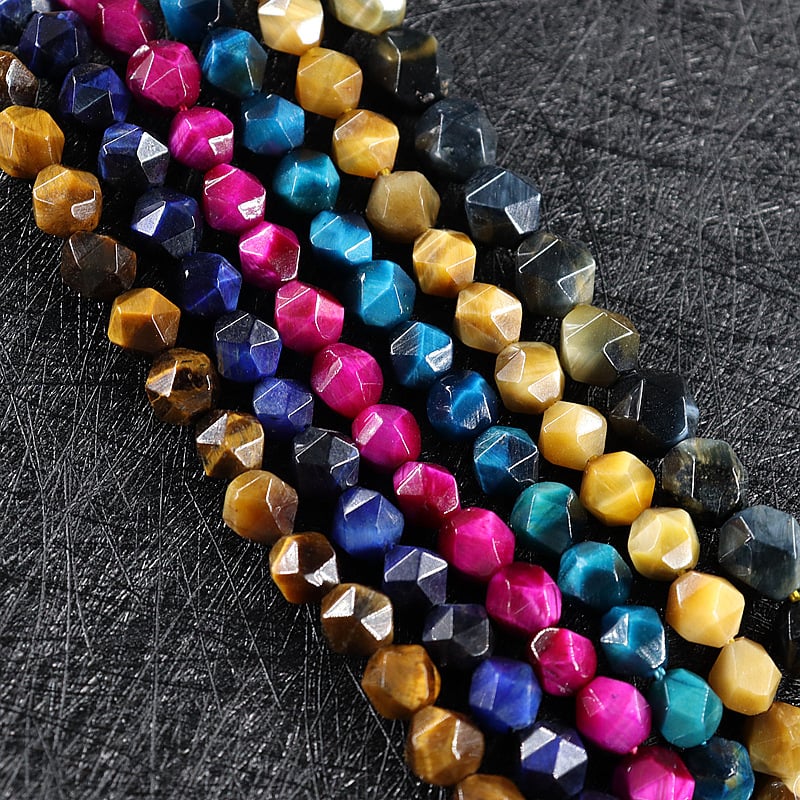 Prirodne Tiger Eye perle – polugotove, okrugle facetirane perle za ručno izrađene nakit DIY