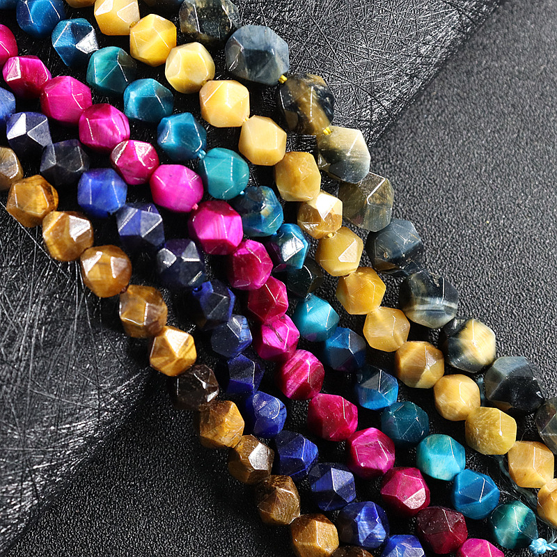 Prirodne Tiger Eye perle – polugotove, okrugle facetirane perle za ručno izrađene nakit DIY