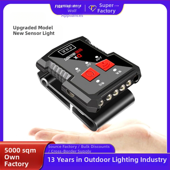 Lumină frontală LED reîncărcabilă pentru pescuit de noapte - rezistentă la apă, montare pe cap, 5W, 1200mAh