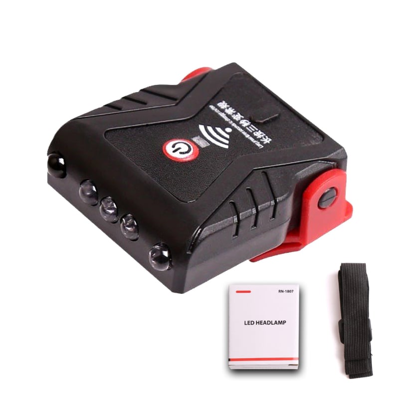 Lumină frontală LED reîncărcabilă pentru pescuit de noapte - rezistentă la apă, montare pe cap, 5W, 1200mAh