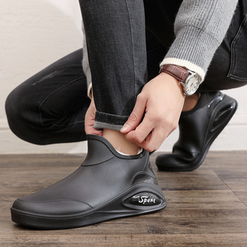 Férfi esőcsizmák munka – vízállóak, csúszásmentes, kopásálló, alacsony szár, hálós bélés