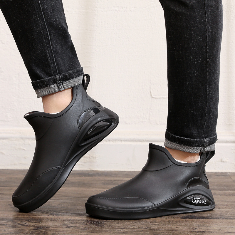 Férfi esőcsizmák munka – vízállóak, csúszásmentes, kopásálló, alacsony szár, hálós bélés