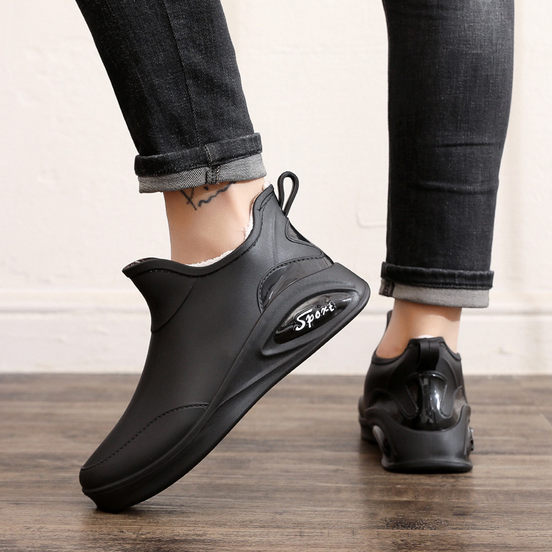 Férfi esőcsizmák munka – vízállóak, csúszásmentes, kopásálló, alacsony szár, hálós bélés