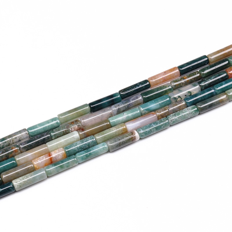 Laisalt nööritavad helmikeste cilindrilises vormis, poleeritud, looduslik toorkivi — Minghui jewelry