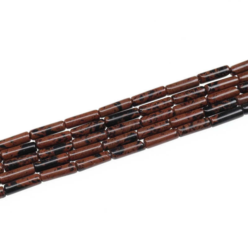 Laisalt nööritavad helmikeste cilindrilises vormis, poleeritud, looduslik toorkivi — Minghui jewelry