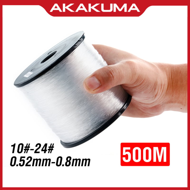 Prozirna ribolovna linija za mamce, najlon, 500 m, ekstra debela, velika veličina, snažna vučna snaga, glavna linija za velike ribe