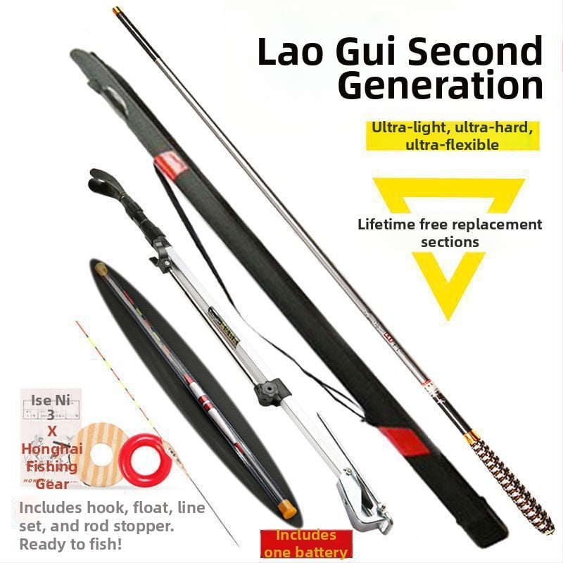 Ogļu šķiedras makšķerkastes komplekts – ultra viegls, ultra stingrs, daudzdaļīgs karpam un karu**tai**