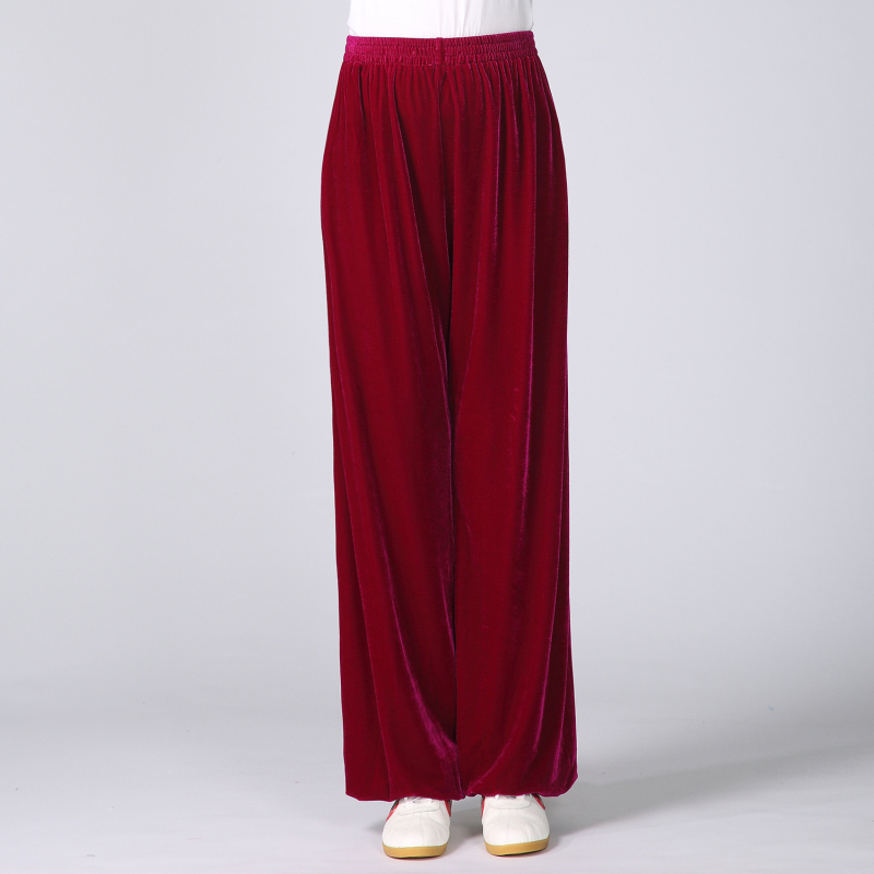 Tai Chi hlače od corduroy tkanine s podstavom od velura, unisex za odrasle, za Tai Chi, jogu, fitness i borilačke vještine