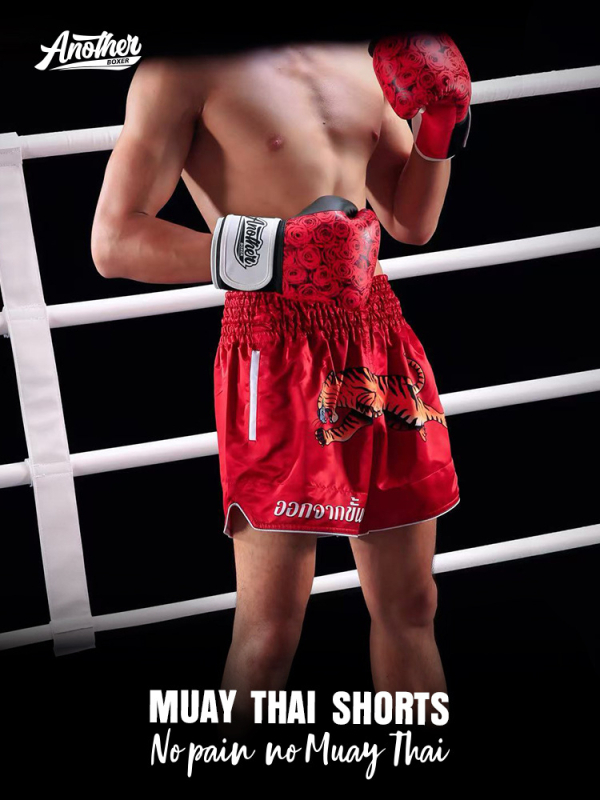 Muay Thai rövidnadrág oldalról fedős zsebbel - felnőtteknek, küzdősportok, 100% poliészter, vegyes rostanyagú szövet