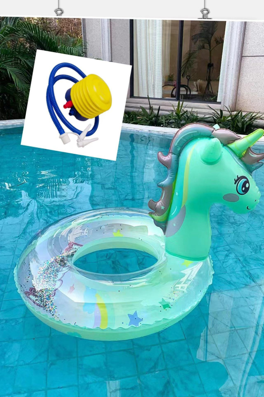 Dječji plivački prsten za djevojčice - crtani dizajn jednoroga, PVC materijal, namijenjen plivanju i hodanju u vodi