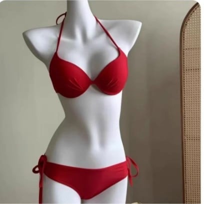 Korejskog stila trodijelni bikini set s čeličnom podrškom, otvorena leđa, bez rukava, za žene, materijal poliester/nylon 80%, težina 180 g