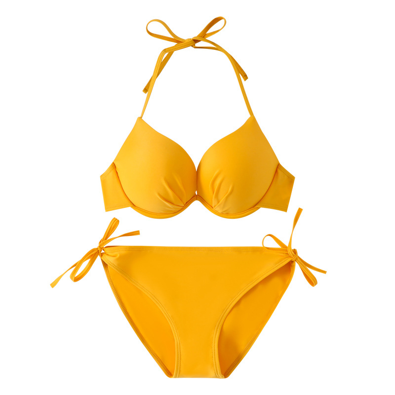Korejskog stila trodijelni bikini set s čeličnom podrškom, otvorena leđa, bez rukava, za žene, materijal poliester/nylon 80%, težina 180 g