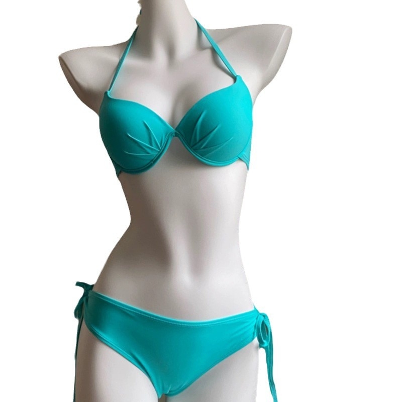 Korejskog stila trodijelni bikini set s čeličnom podrškom, otvorena leđa, bez rukava, za žene, materijal poliester/nylon 80%, težina 180 g