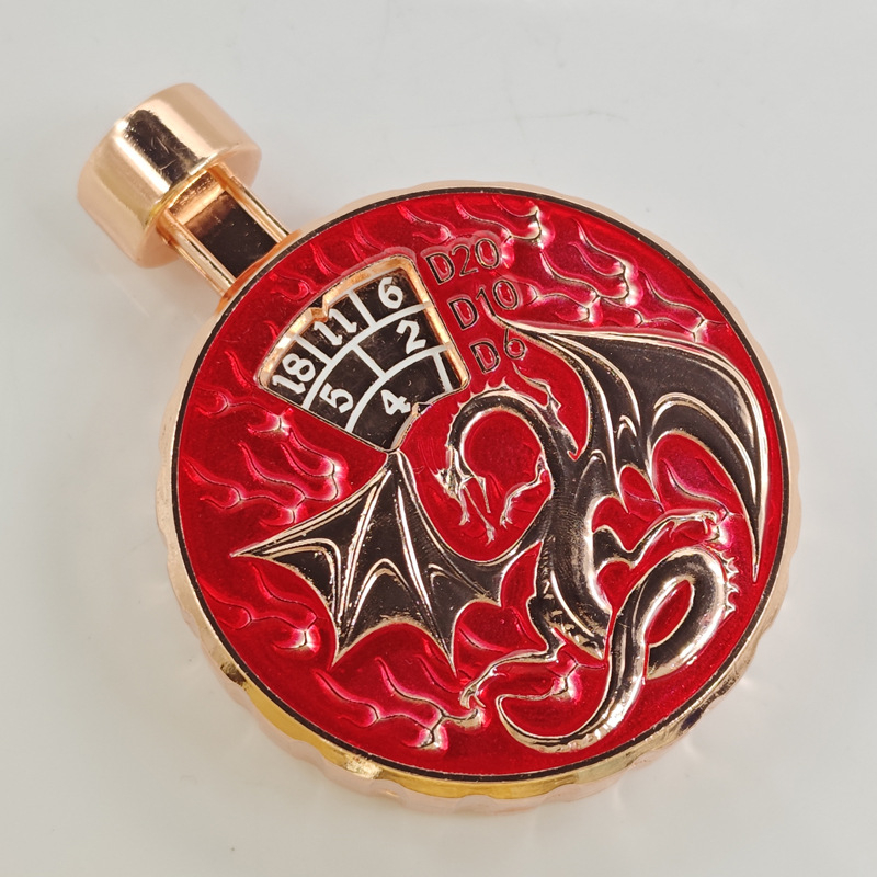 Metalni set kockica, 7-in-1 s mehanizmom pritiska i okretanja, poliedarske kocke za Dungeons & Dragons i stolne RPG igre