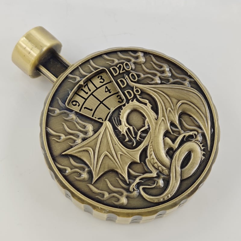 Metalni set kockica, 7-in-1 s mehanizmom pritiska i okretanja, poliedarske kocke za Dungeons & Dragons i stolne RPG igre