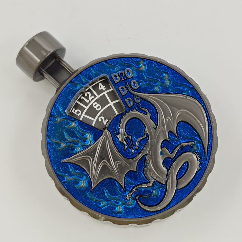 Metalni set kockica, 7-in-1 s mehanizmom pritiska i okretanja, poliedarske kocke za Dungeons & Dragons i stolne RPG igre