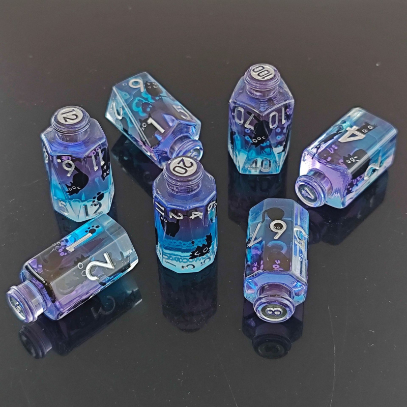 Set kockica od smole D20 – 20-strani polihedar, zaobljeni kutovi, marka Dazzling Dice, prilagodljivo