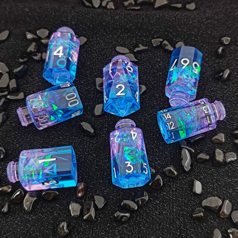 Set kockica od smole D20 – 20-strani polihedar, zaobljeni kutovi, marka Dazzling Dice, prilagodljivo