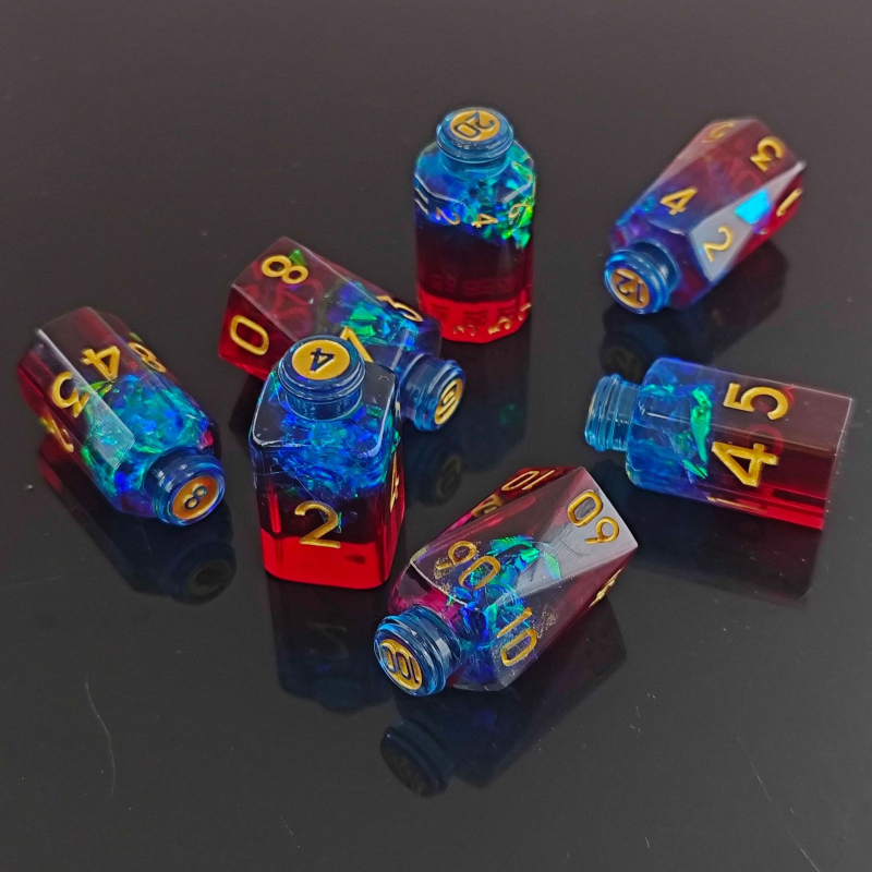 Set kockica od smole D20 – 20-strani polihedar, zaobljeni kutovi, marka Dazzling Dice, prilagodljivo