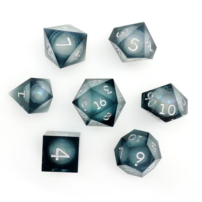 Gyantából készült dobókocka készlet, derékszög-stílus, 100-darabos doboz, testre szabható