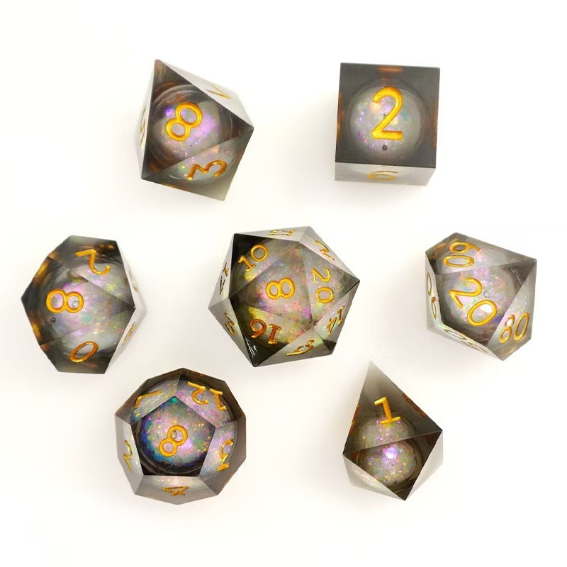 Gyantából készült dobókocka készlet, derékszög-stílus, 100-darabos doboz, testre szabható